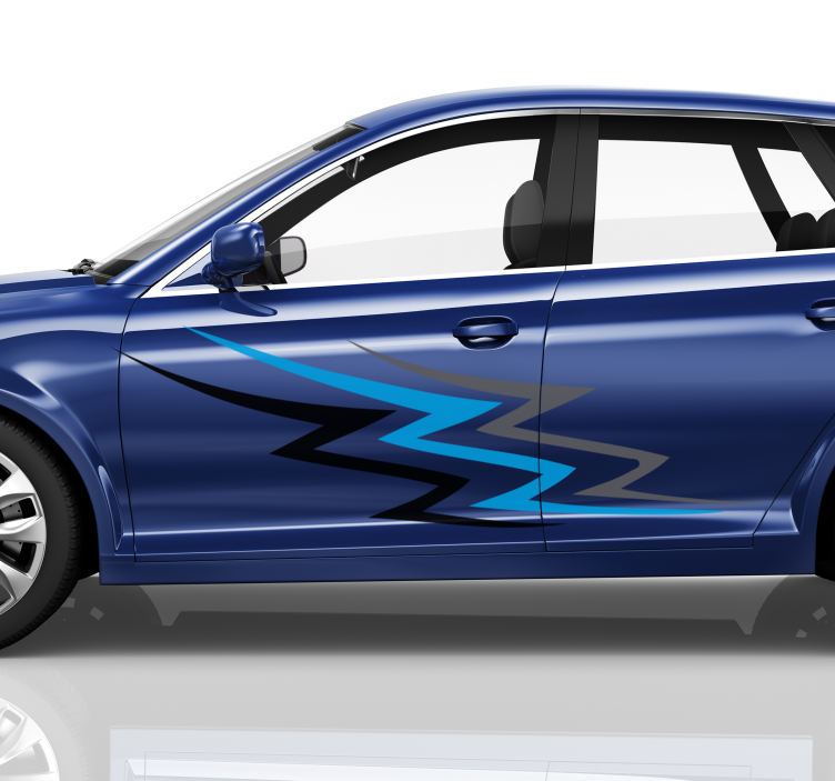 Versenyautó kék és szürke autó matrica - TenStickers