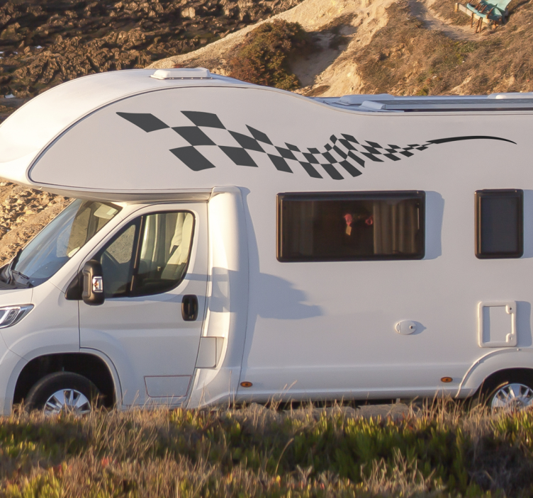 Versenyblokkok oldalán lakókocsi matrica - TenStickers