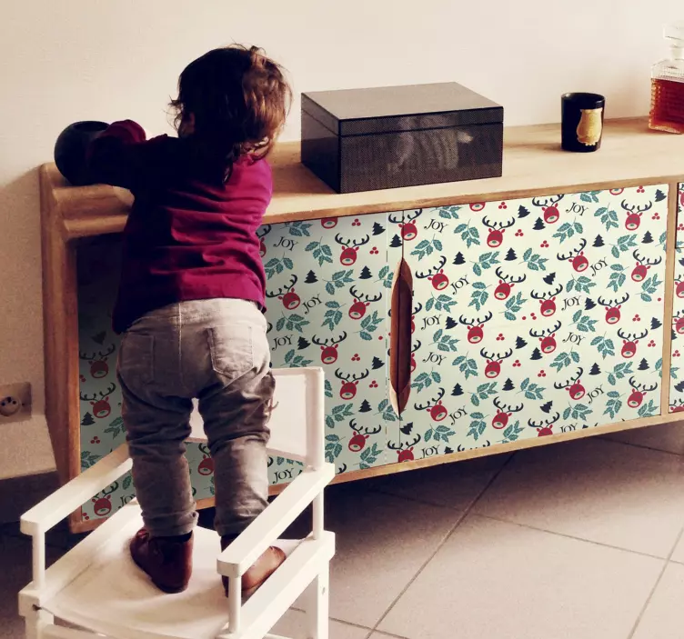 Vidám rénszarvas motívum matrica dekoráció - TenStickers