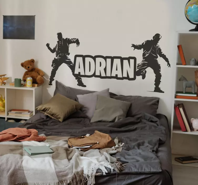 Videójátékok matrica táncoló katonák névvel - TenStickers