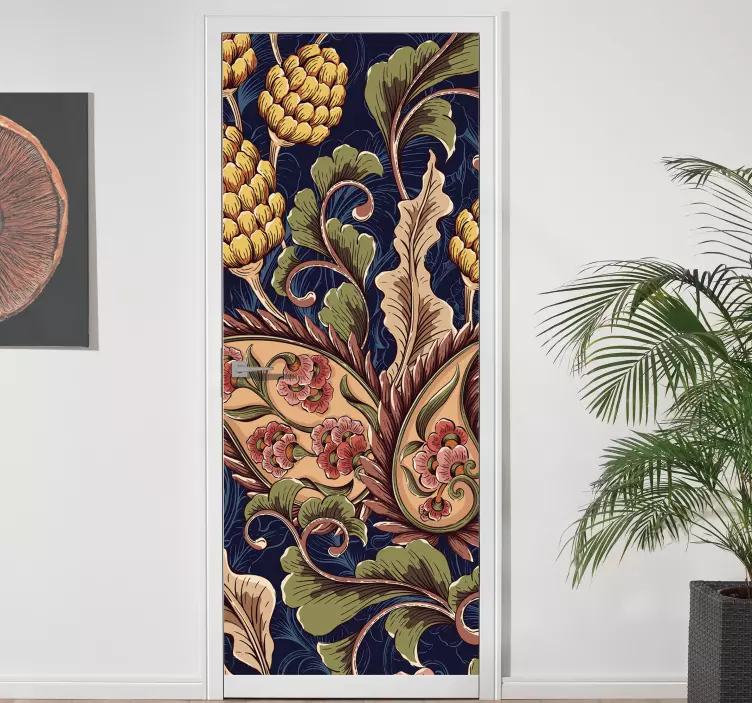 Viktoriánus mintás ajtó matrica - TenStickers