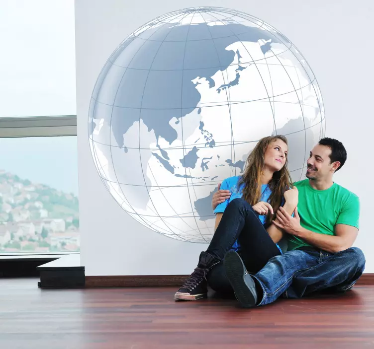 Világ földgömb design erdei állatok falmatrica - TenStickers