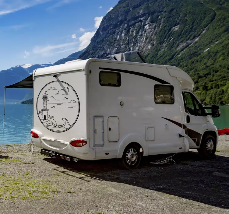 Világítótorony a tengerparti lakóautó tengeri matrica - TenStickers