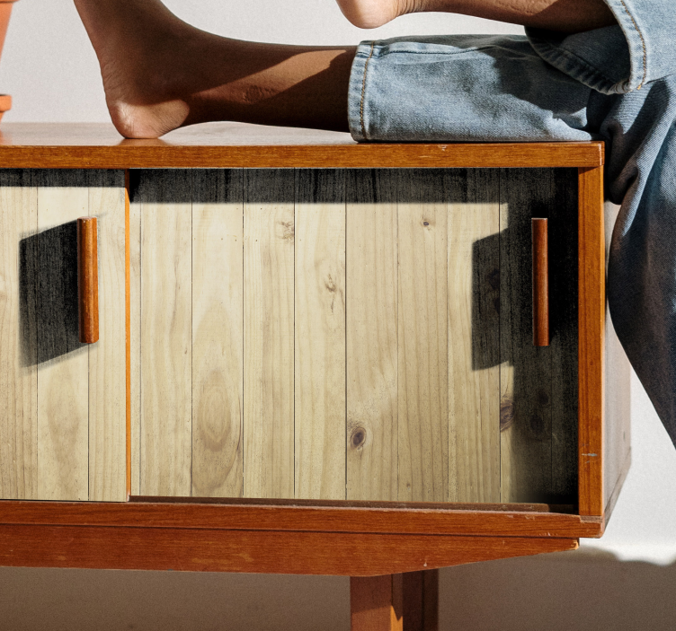 Világos fából készült mintájú bútor matrica - TenStickers