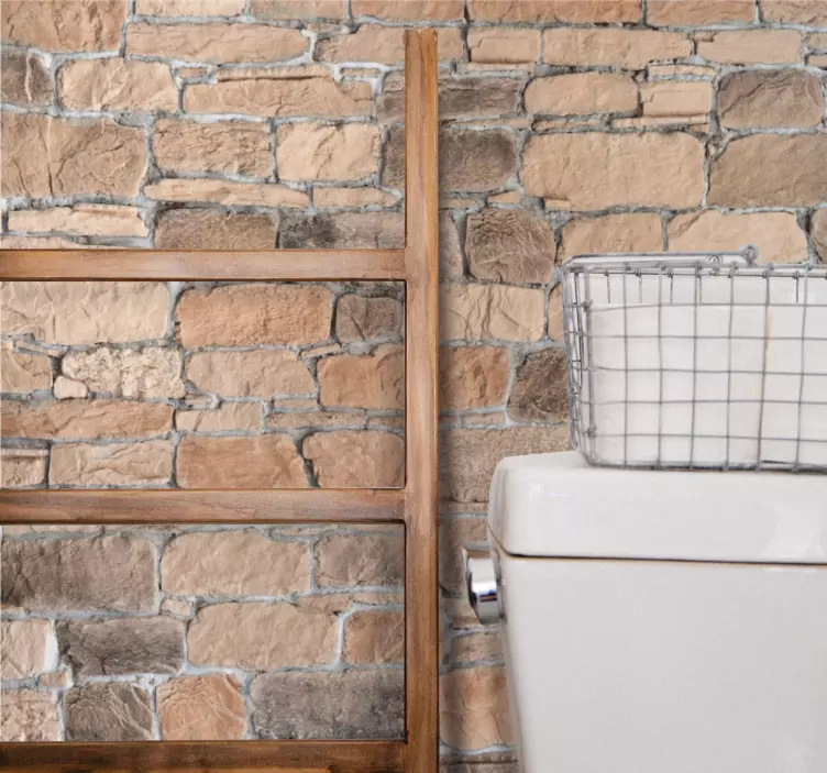 Világosbarna kőtégla rusztikus vinyl matrica - TenStickers