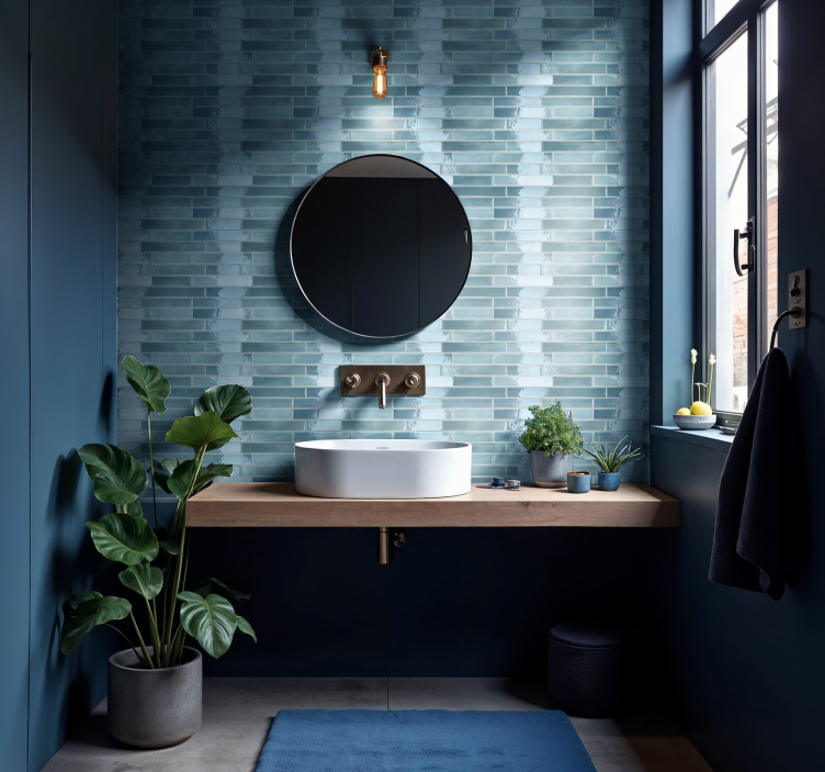 Világoskék matrica fürdőszobák - TenStickers