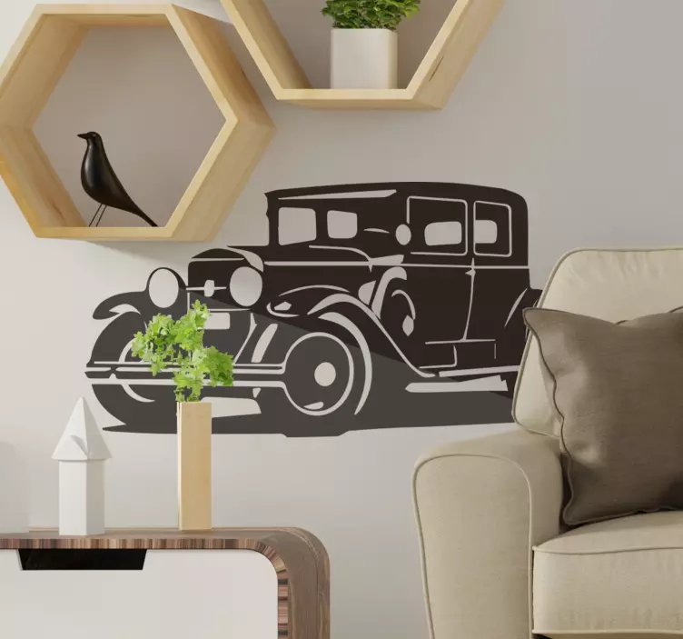 Vintage al capone és cadillac autó matrica - TenStickers