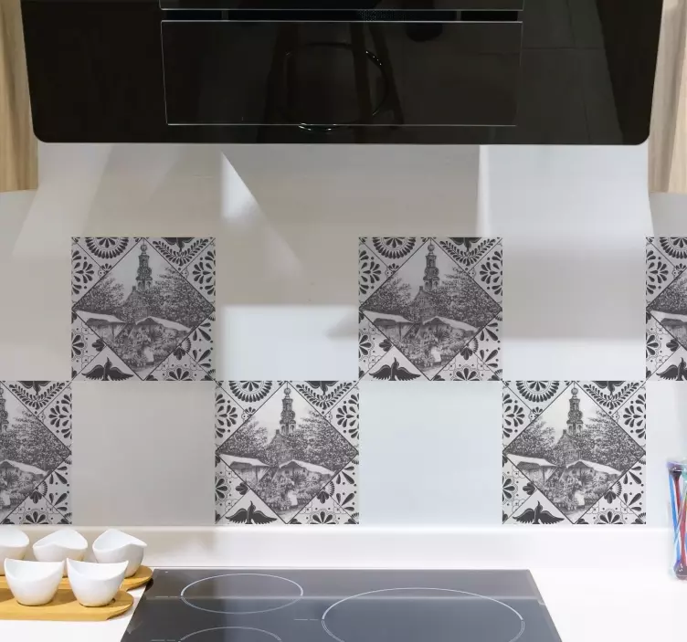 Vintage dekoratív minta csempematrica - TenStickers