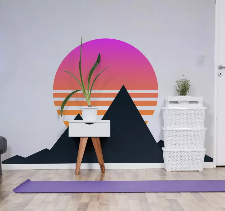 Vintage és retro nap fal matrica - TenStickers