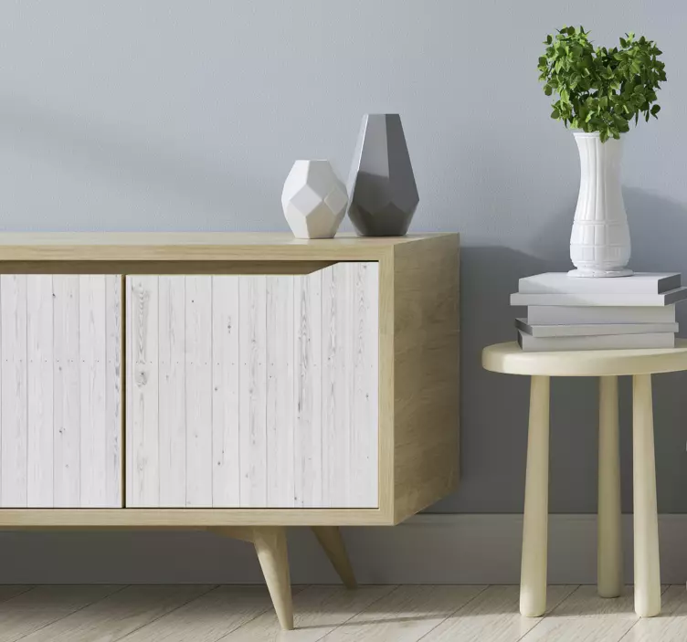 Vintage fehér fa mintás bútor matrica - TenStickers