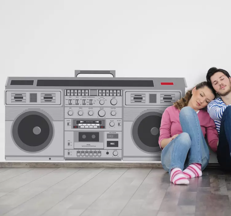 Vintage kazetta lejátszó dekoratív matrica - TenStickers