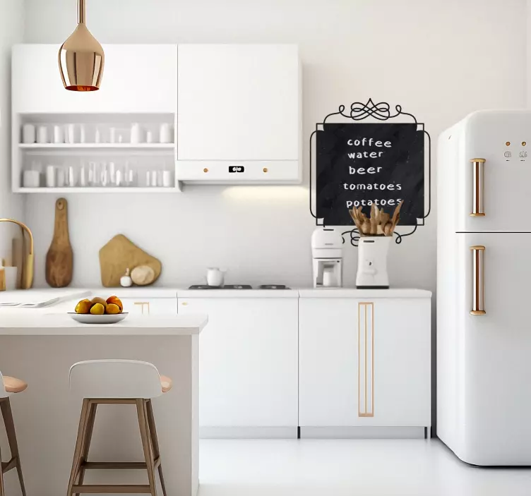 Régi matrica négyzetes vintage fekete tábla - TenStickers