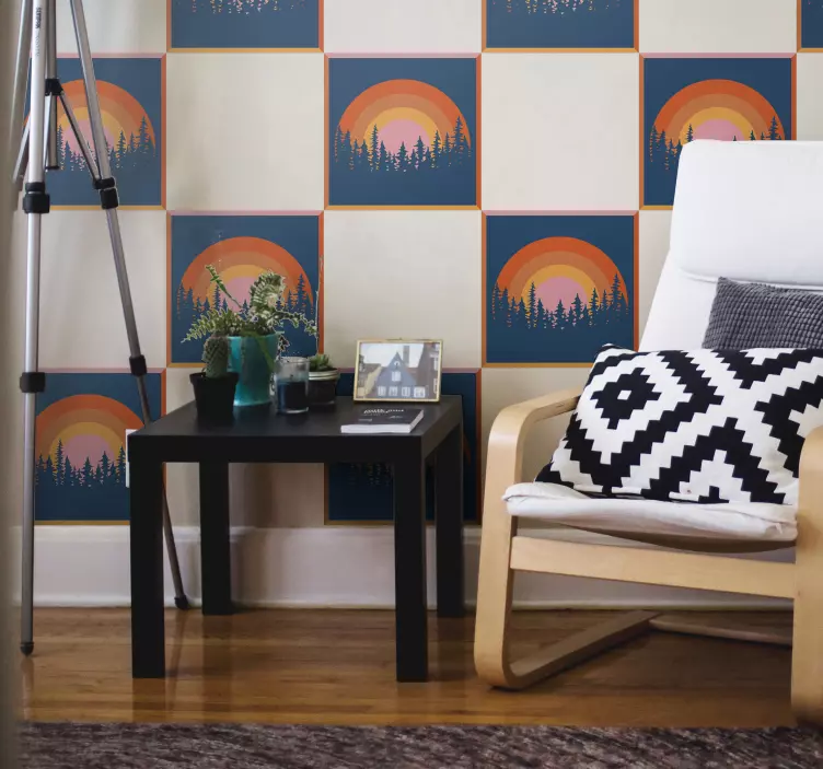 Vintage nap cserép viny matrica - TenStickers