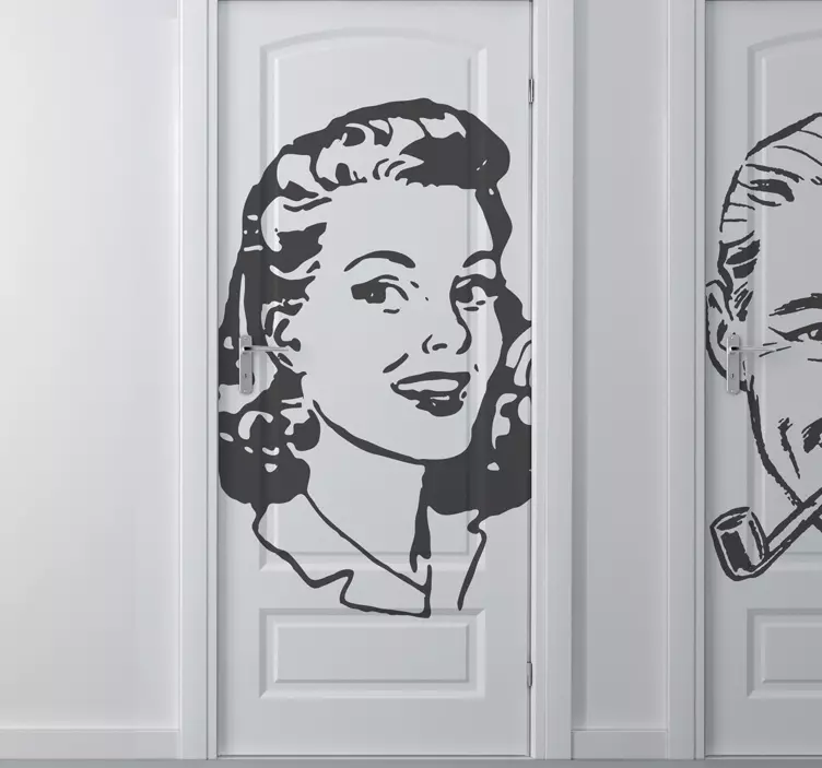 Vintage nő matrica - TenStickers