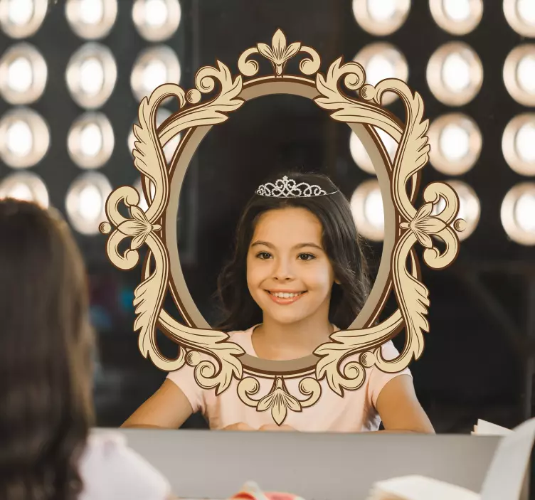 Vintage ovális keret tükör matrica - TenStickers