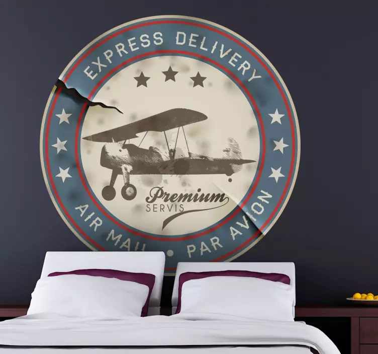 Vintage repülőgép repülési matrica - TenStickers