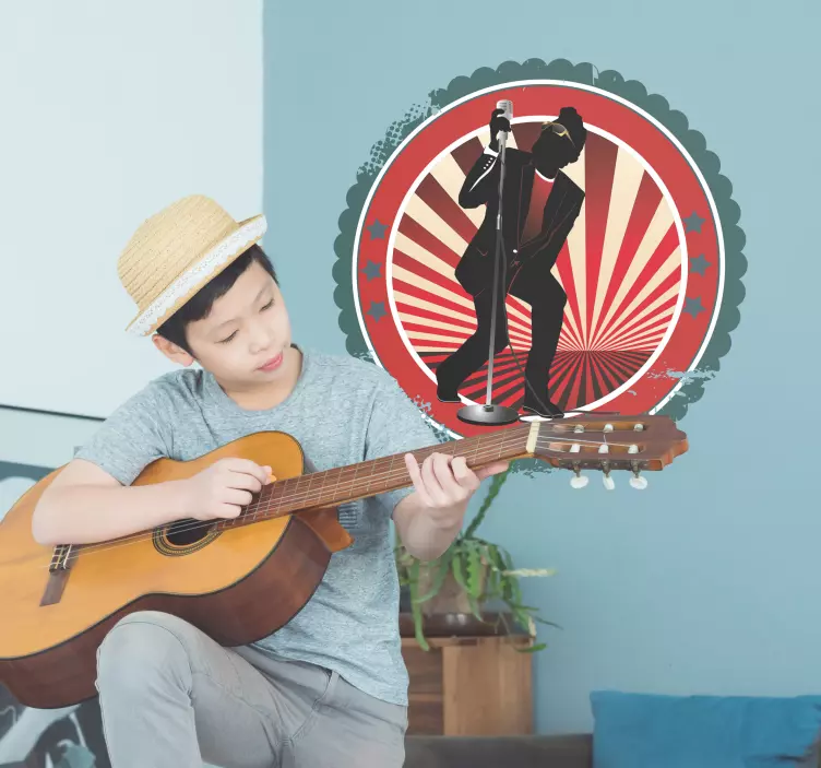 Vintage rock énekes matrica - TenStickers