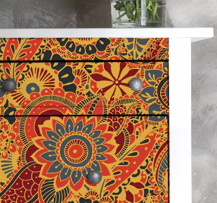 Vintage virágok a kallax bútor matricához - TenStickers