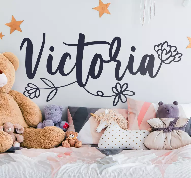 Testreszabható virág fejtámla matrica gyerekeknek - TenStickers