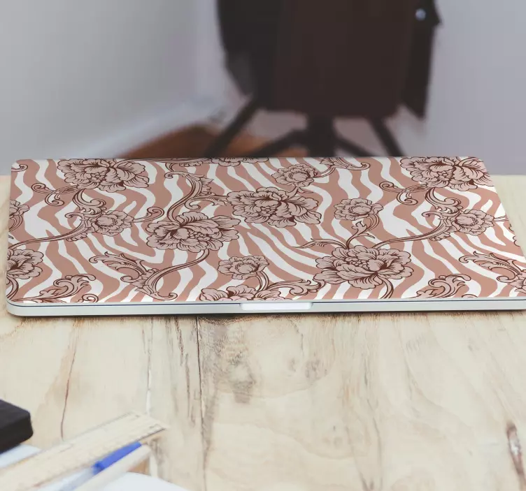 Virágmintás felület Matrica laptophoz - TenStickers