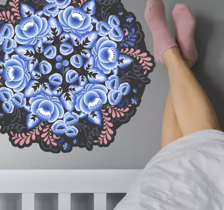 Virágok népi ház matrica - TenStickers