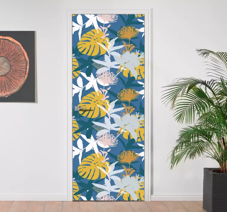 Virágos ajtókeret matrica - TenStickers