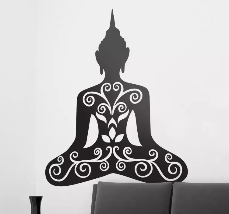 Virágos buddha falmatrica - TenStickers