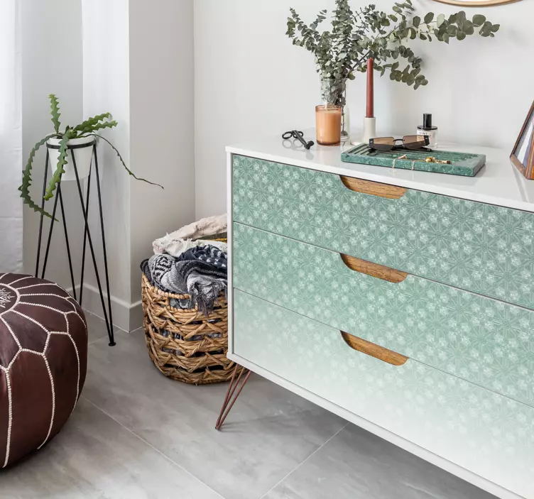 Virágos fade minta bútor matrica - TenStickers