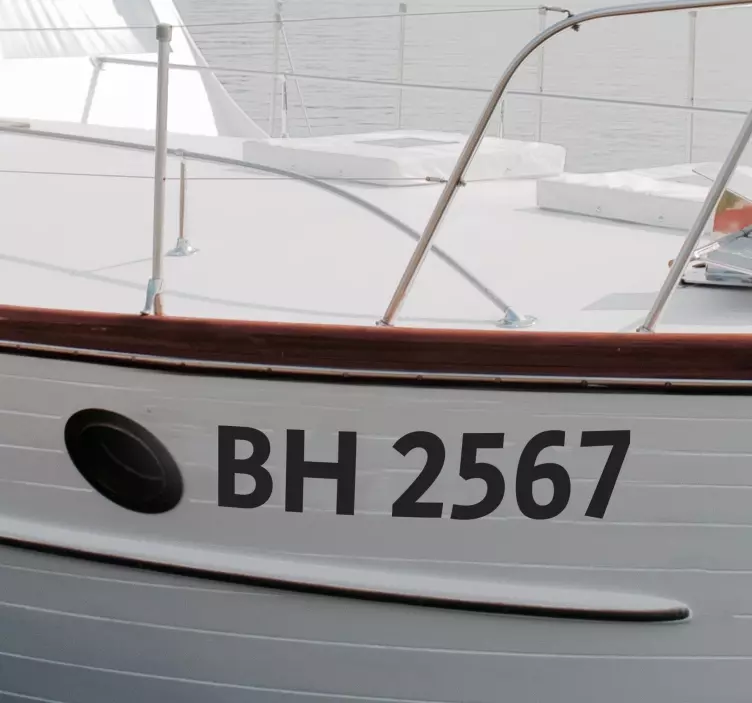 Hajózási matrica egyéni hajóregisztrációEgyedi hajóregisztráció - TenStickers