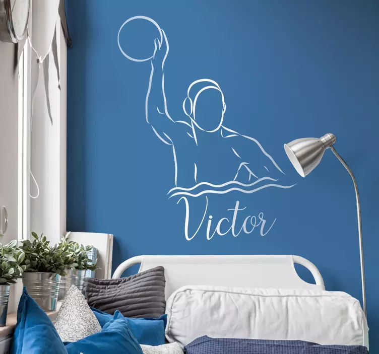 Nevű vízilabda fali dekorációval - TenStickers