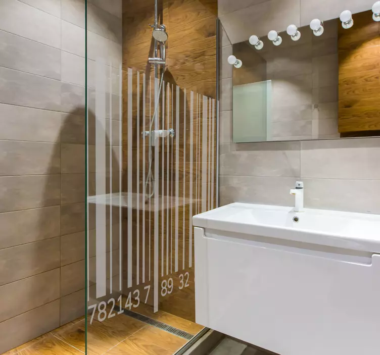 Vonalkód zuhany képernyő vonal matrica - TenStickers