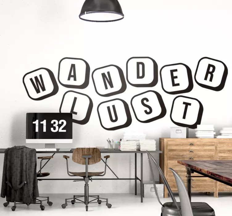 Wanderlust szöveges design erdei állatok falmatrica - TenStickers