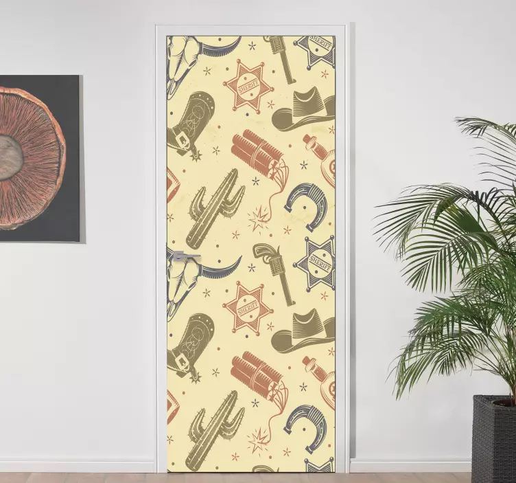 Western témájú elemei matrica ajtók - TenStickers