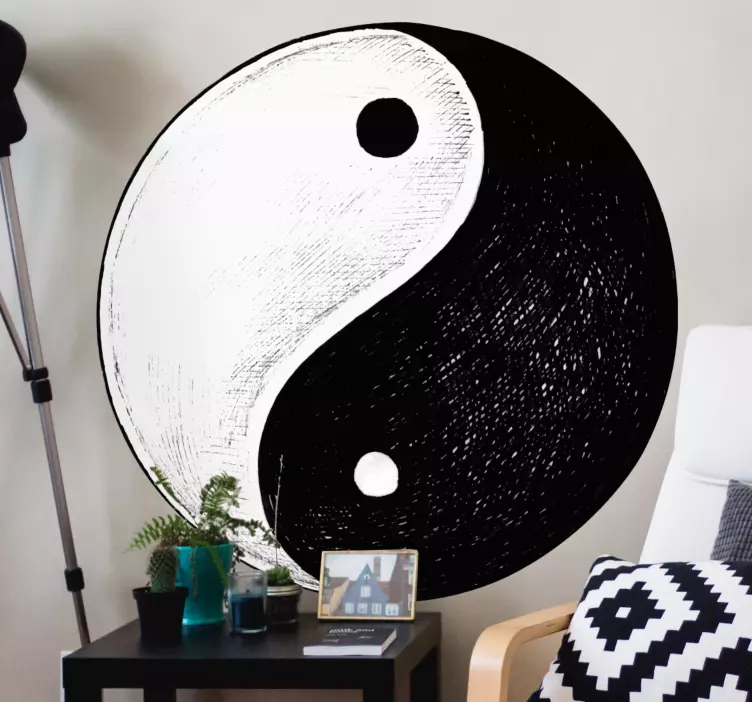 Yin és yang szimbólum erdei állatok falmatrica - TenStickers
