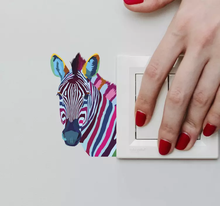 Zebra pop art fénykapcsoló matrica - TenStickers