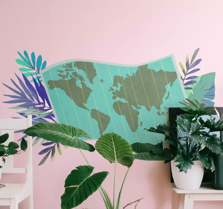 Zöld etnikai világtérkép falmatrica - TenStickers