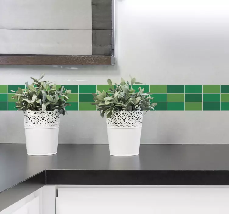 Zöld hatású falhatár matrica - TenStickers