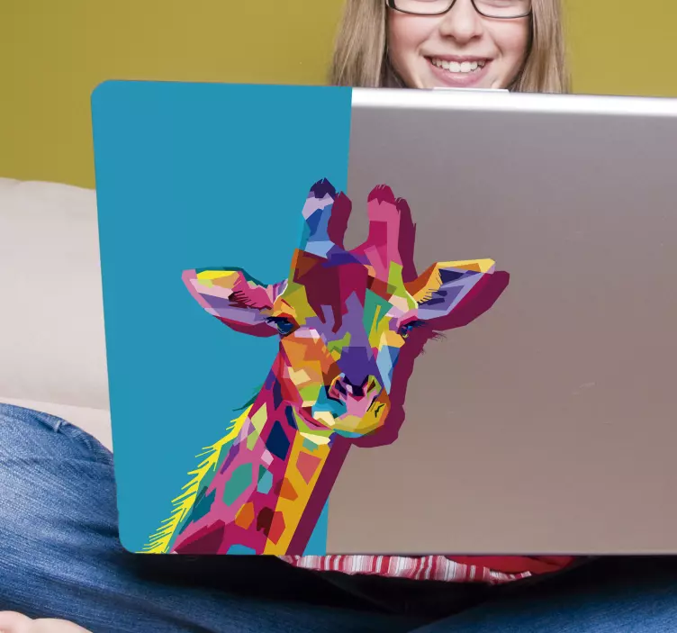 Zsiráf 3d laptop matrica - TenStickers