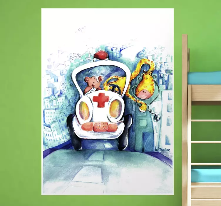 Zsiráf mentős falfestmény - TenStickers