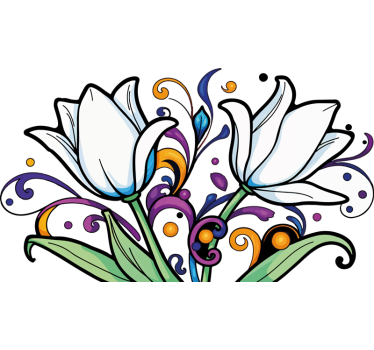 Színes tulipánok Matrica Autók - TenStickers