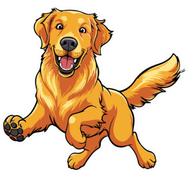 Játékos golden retriever Matrica Autók - TenStickers