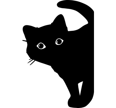 Kíváncsi macska autó matrica - TenStickers