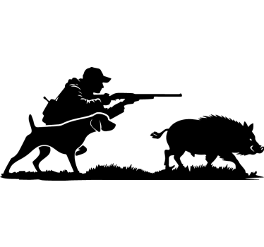 Vadászat sziluett autó matrica - TenStickers