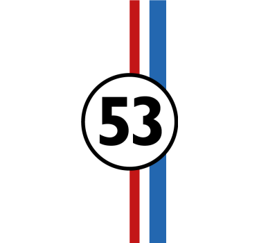 herbie szám autó matrica - TenStickers