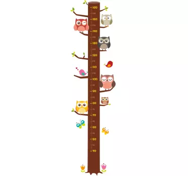 Gyerek bagoly magasság diagram fal matrica - TenStickers