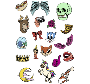 Véletlenszerű minták készlet Laptop matrica - TenStickers
