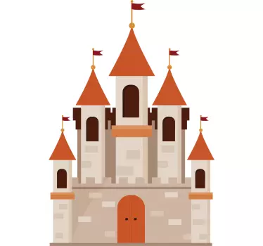 Rusztikus vár vázlat gyerekek matrica - TenStickers
