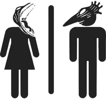 WC ajtó matrica Bitelchus férfi és nő - TenStickers