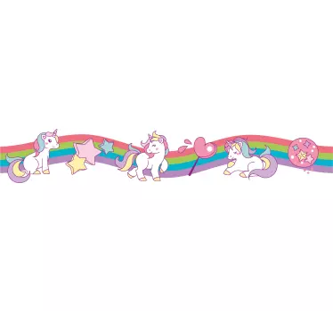 Egyszarvú szegély matrica - TenStickers
