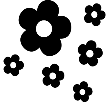 Egyszerű virágminta névvel motoros matrica - TenStickers